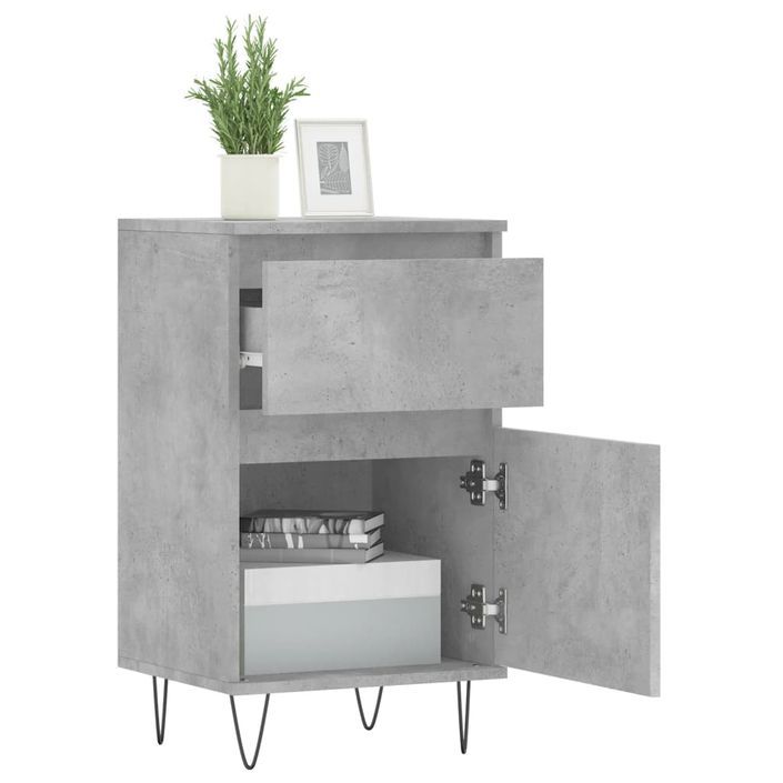 Buffets 2 pcs gris béton 40x35x70 cm bois d'ingénierie - Photo n°4