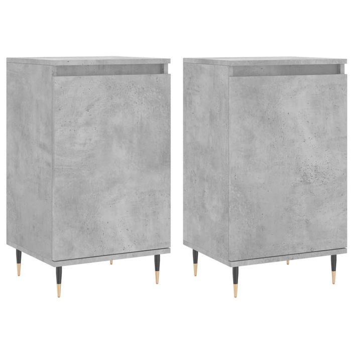 Buffets 2 pcs gris béton 40x35x70 cm bois d'ingénierie - Photo n°1