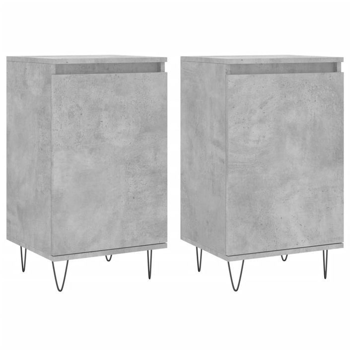 Buffets 2 pcs gris béton 40x35x70 cm bois d'ingénierie - Photo n°1