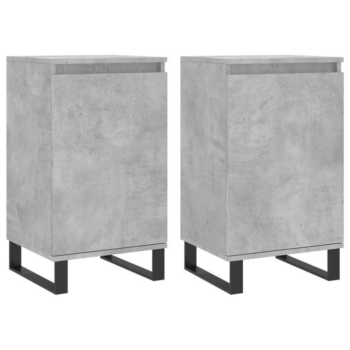 Buffets 2 pcs gris béton 40x35x70 cm bois d'ingénierie - Photo n°1