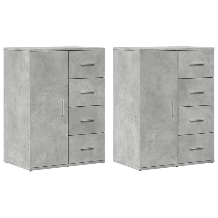 Buffets 2 pcs gris béton 59x39x80 cm bois d'ingénierie - Photo n°1