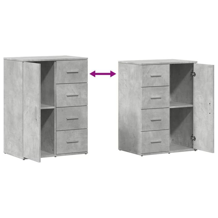 Buffets 2 pcs gris béton 59x39x80 cm bois d'ingénierie - Photo n°9