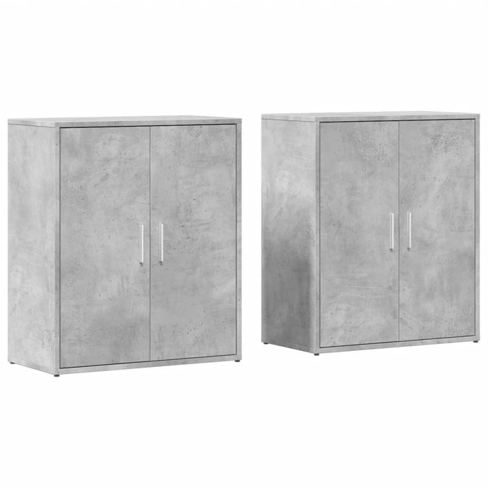 Buffets 2 pcs gris béton 60x31x70 cm bois d'ingénierie - Photo n°1