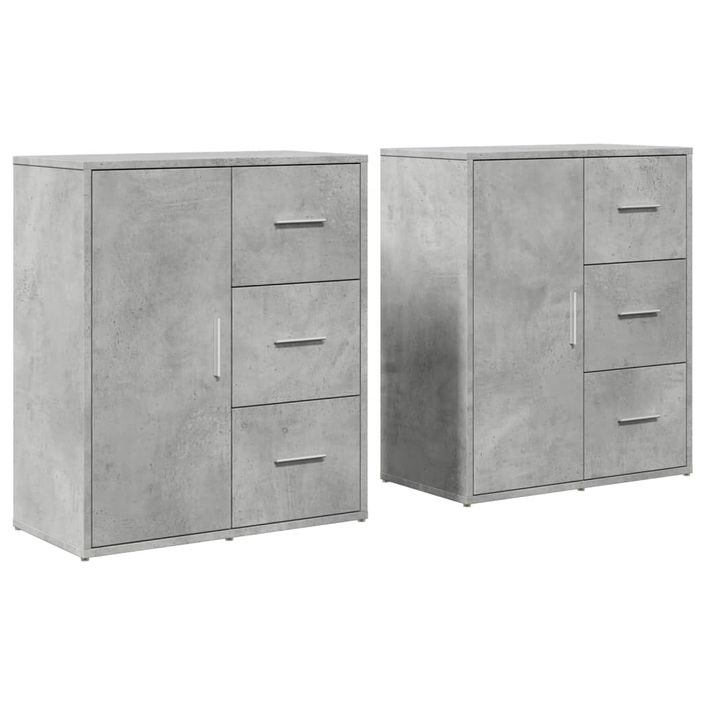 Buffets 2 pcs gris béton 60x31x70 cm bois d'ingénierie - Photo n°1