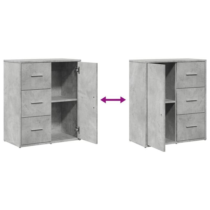 Buffets 2 pcs gris béton 60x31x70 cm bois d'ingénierie - Photo n°8