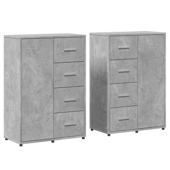 Buffets 2 pcs gris béton 60x31x84 cm bois d'ingénierie - Photo n°1