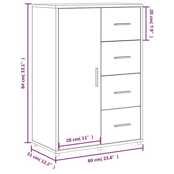 Buffets 2 pcs gris béton 60x31x84 cm bois d'ingénierie - Photo n°12