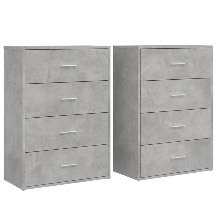 Buffets 2 pcs gris béton 60x31x84 cm bois d'ingénierie - Photo n°1