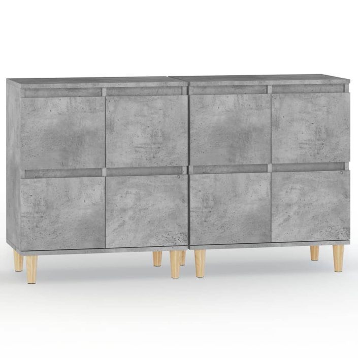 Buffets 2 pcs gris béton 60x35x70 cm bois d'ingénierie - Photo n°1