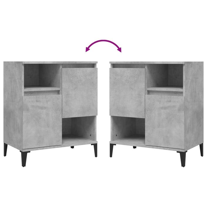 Buffets 2 pcs gris béton 60x35x70 cm bois d'ingénierie - Photo n°7