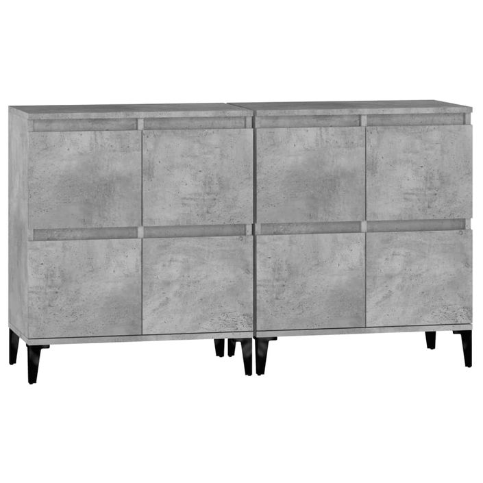 Buffets 2 pcs gris béton 60x35x70 cm bois d'ingénierie - Photo n°6