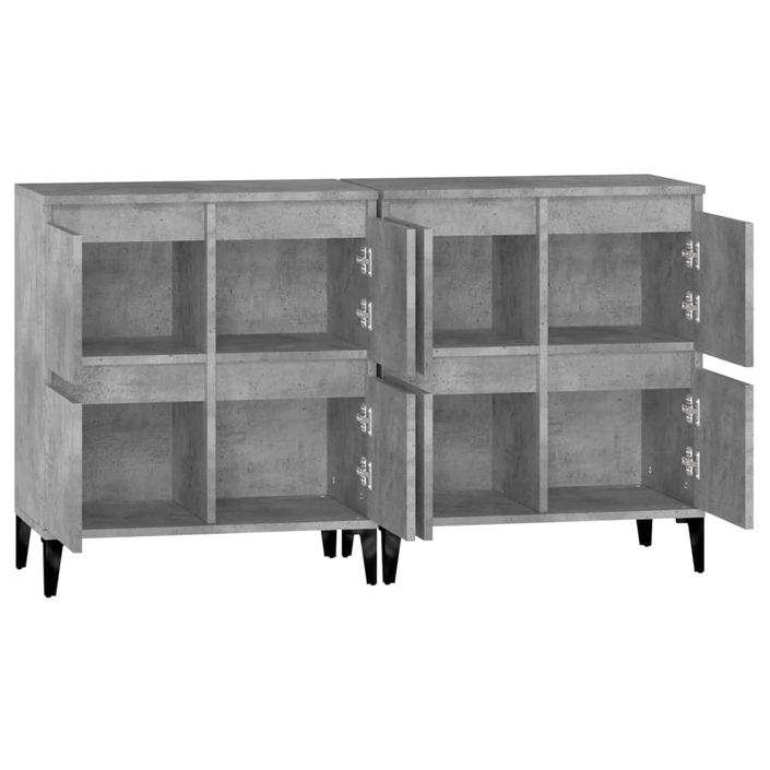 Buffets 2 pcs gris béton 60x35x70 cm bois d'ingénierie - Photo n°7