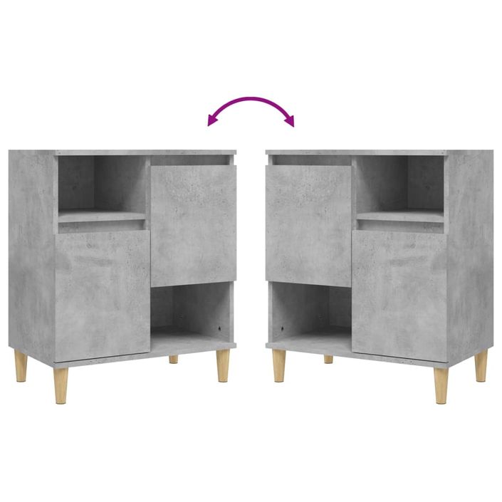 Buffets 2 pcs gris béton 60x35x70 cm bois d'ingénierie - Photo n°7