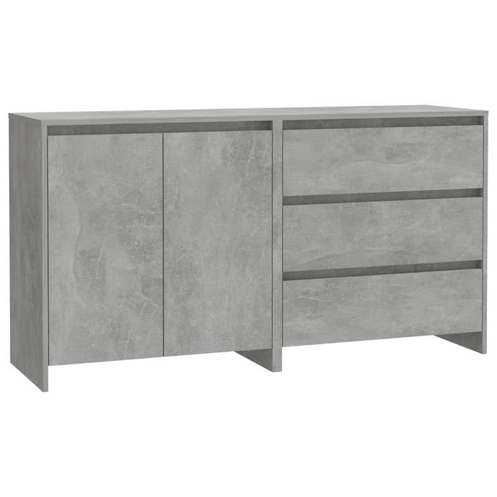 Buffets 2 pcs Gris béton Bois d'ingénierie - Photo n°2