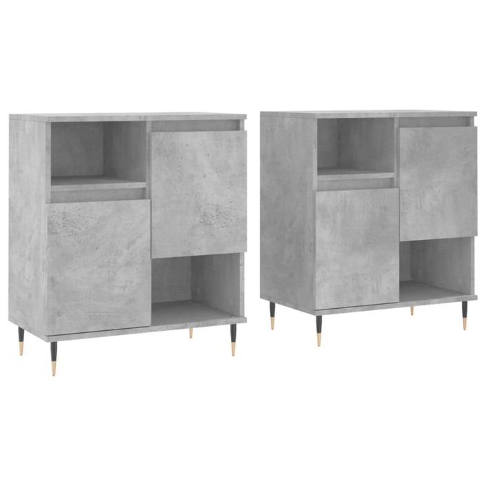 Buffets 2 pcs gris béton bois d'ingénierie - Photo n°1