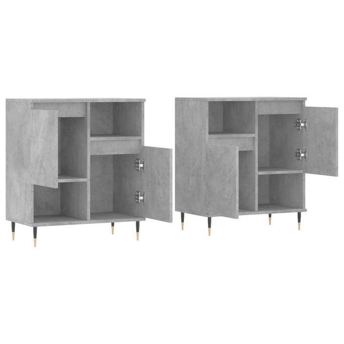 Buffets 2 pcs gris béton bois d'ingénierie - Photo n°4