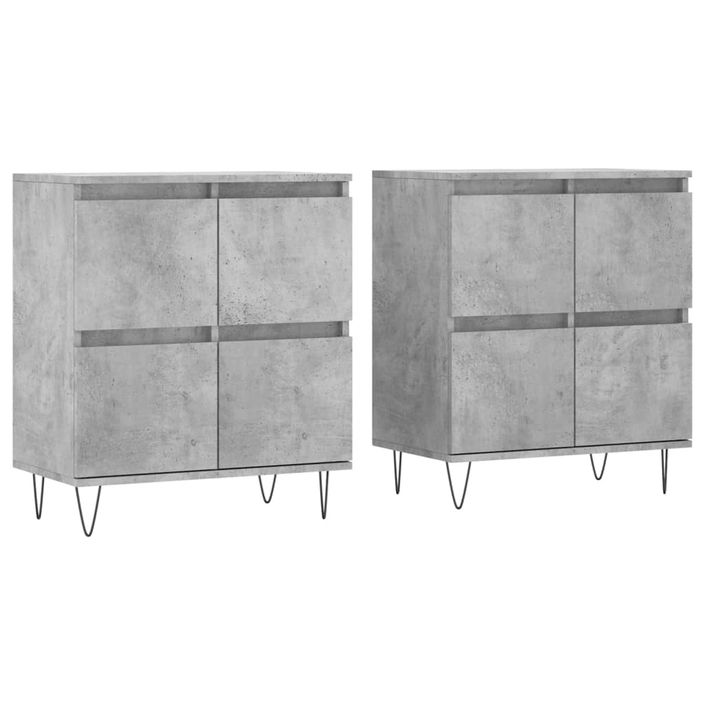 Buffets 2 pcs gris béton bois d'ingénierie - Photo n°1