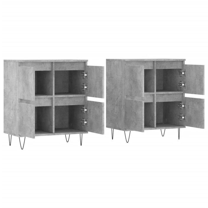 Buffets 2 pcs gris béton bois d'ingénierie - Photo n°4