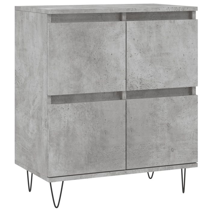 Buffets 2 pcs gris béton bois d'ingénierie - Photo n°5