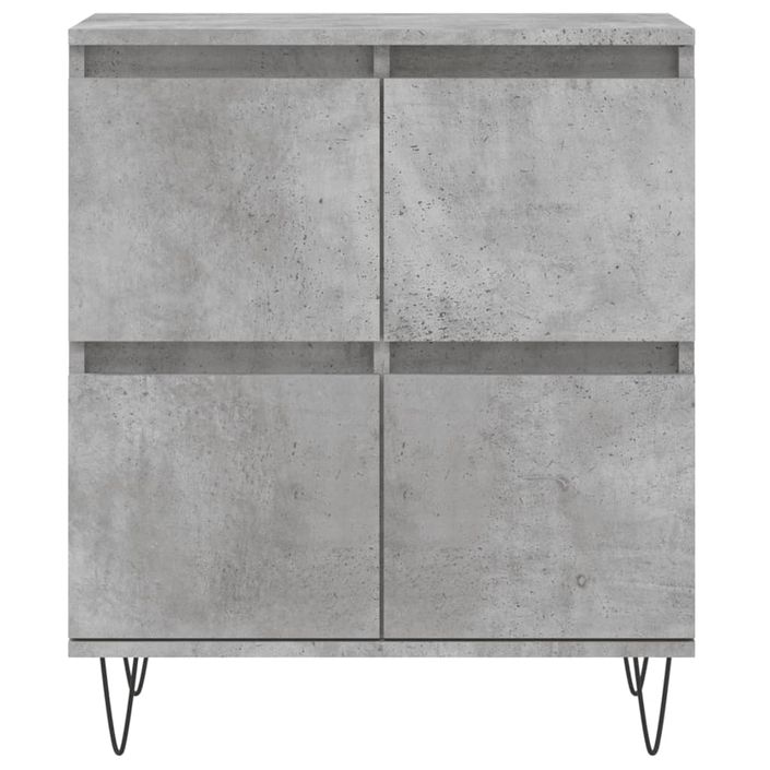 Buffets 2 pcs gris béton bois d'ingénierie - Photo n°6