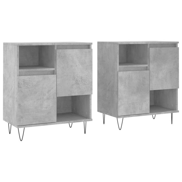 Buffets 2 pcs gris béton bois d'ingénierie - Photo n°1