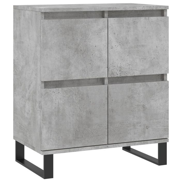 Buffets 2 pcs gris béton bois d'ingénierie - Photo n°5