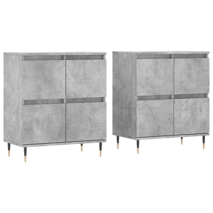 Buffets 2 pcs gris béton bois d'ingénierie - Photo n°1