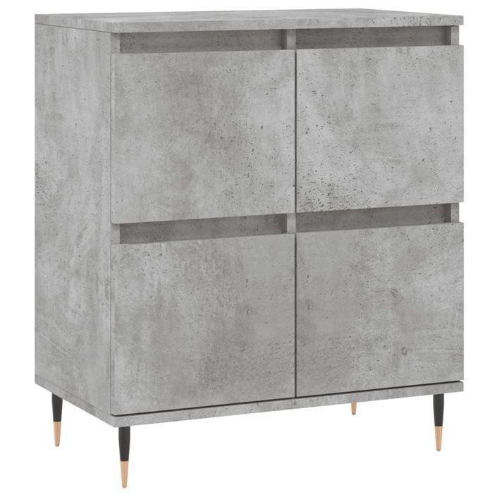 Buffets 2 pcs gris béton bois d'ingénierie - Photo n°5