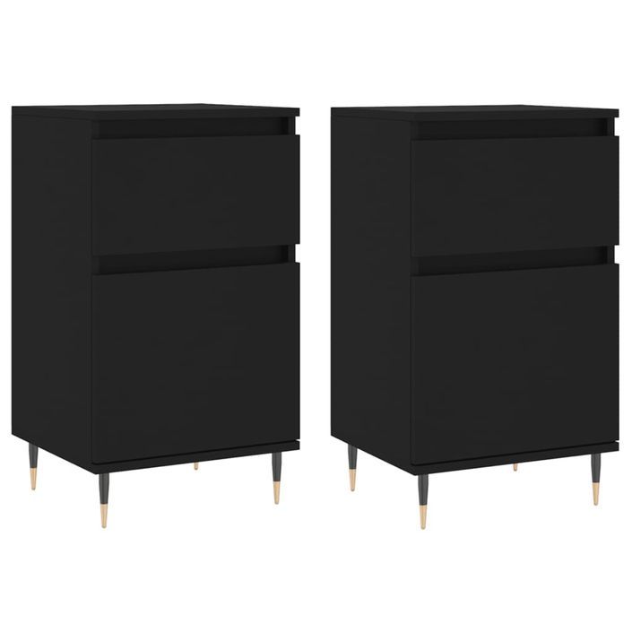 Buffets 2 pcs noir 40x35x70 cm bois d’ingénierie - Photo n°1