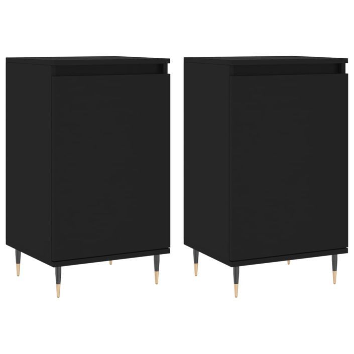 Buffets 2 pcs noir 40x35x70 cm bois d’ingénierie - Photo n°1