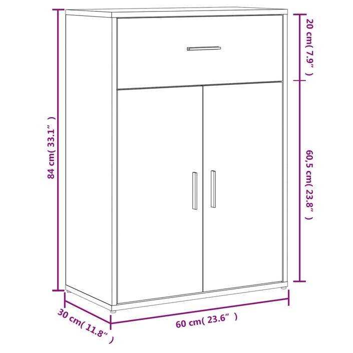 Buffets 2 pcs noir 60x30x84 cm bois d'ingénierie - Photo n°10