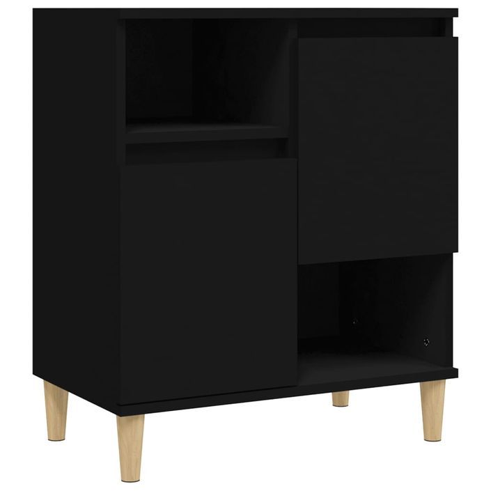 Buffets 2 pcs noir 60x35x70 cm bois d'ingénierie - Photo n°5