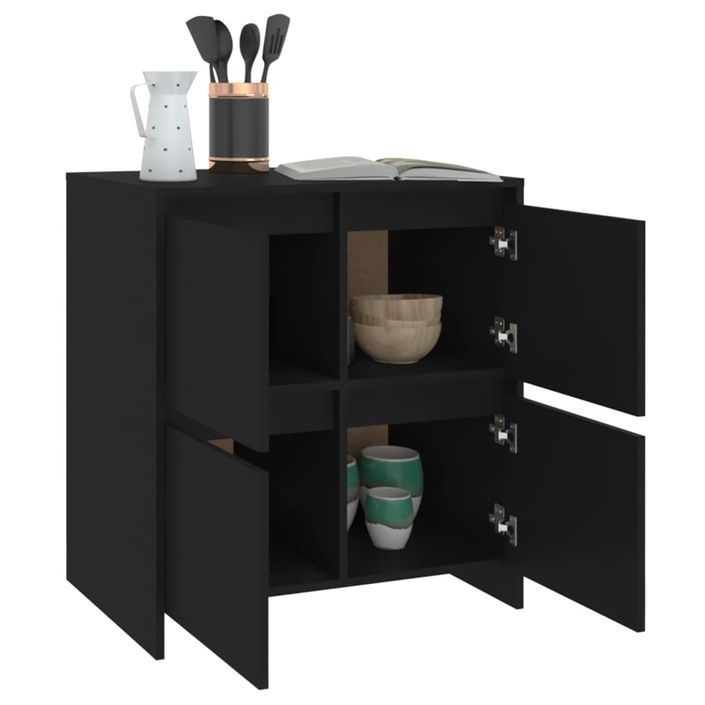 Buffets 2 pcs Noir 70x41x75 cm - Photo n°8