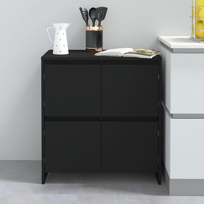 Buffets 2 pcs Noir 70x41x75 cm - Photo n°9