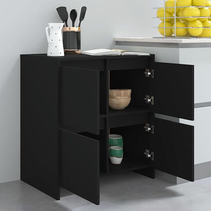 Buffets 2 pcs Noir 70x41x75 cm - Photo n°10