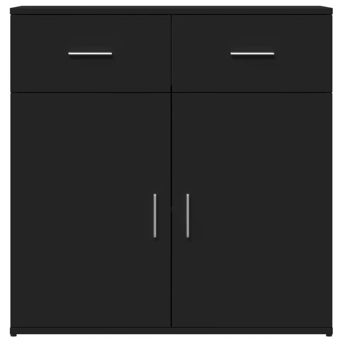 Buffets 2 pcs noir 79x38x80 cm bois d'ingénierie - Photo n°5