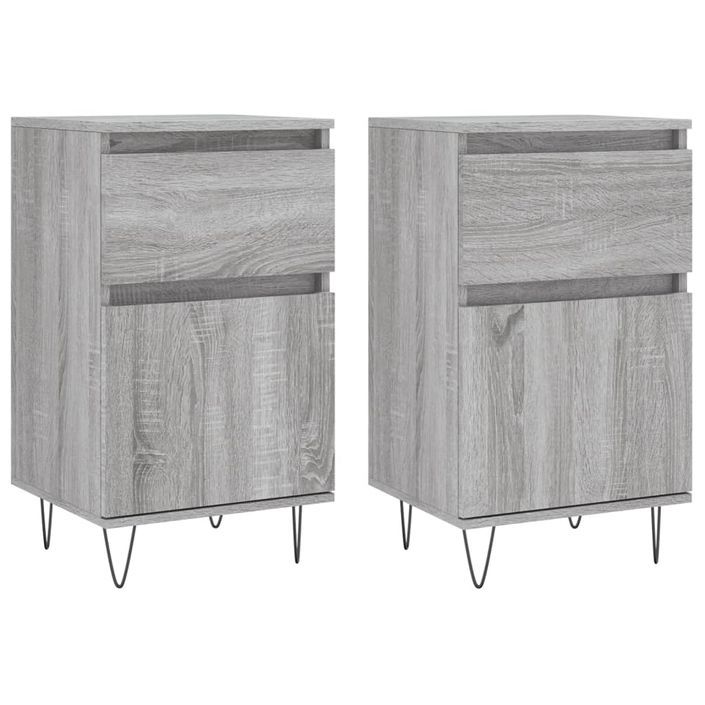 Buffets 2 pcs sonoma gris 40x35x70 cm bois d'ingénierie - Photo n°1