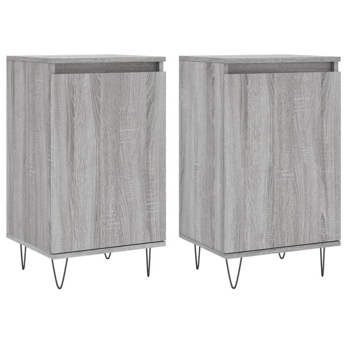 Buffets 2 pcs sonoma gris 40x35x70 cm bois d'ingénierie - Photo n°1