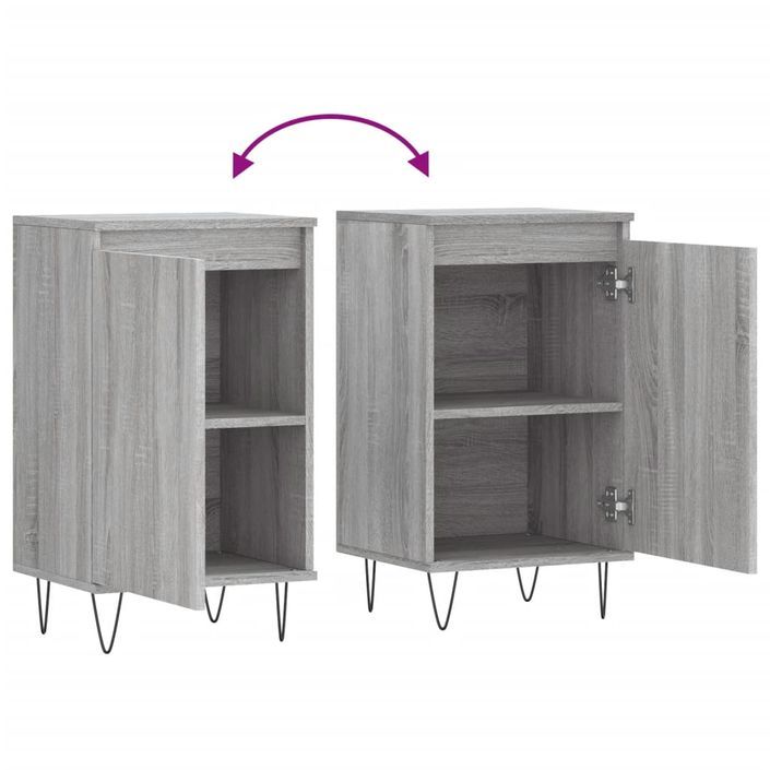 Buffets 2 pcs sonoma gris 40x35x70 cm bois d'ingénierie - Photo n°10