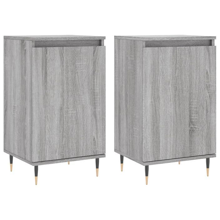 Buffets 2 pcs sonoma gris 40x35x70 cm bois d'ingénierie - Photo n°1