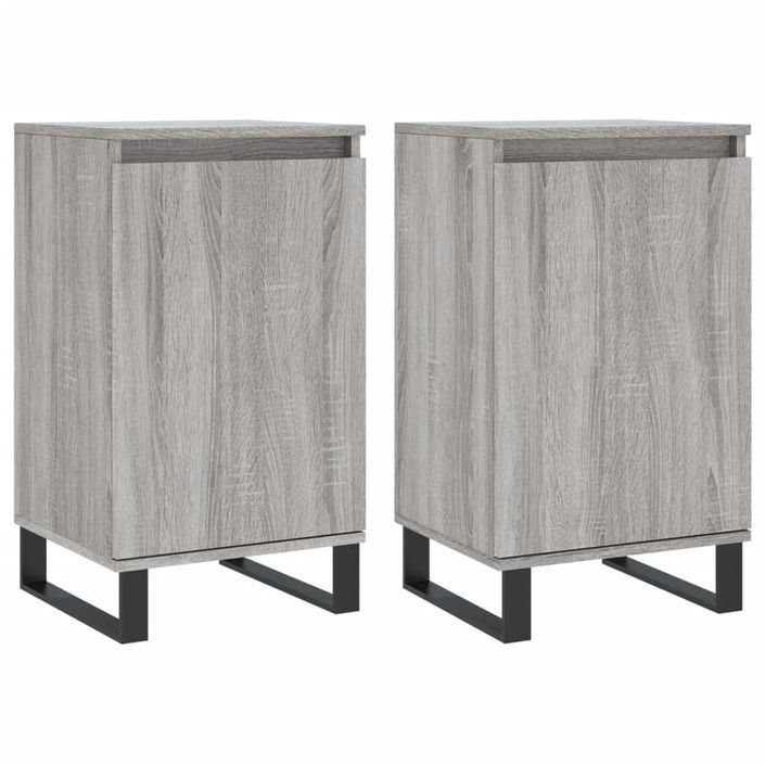 Buffets 2 pcs sonoma gris 40x35x70 cm bois d'ingénierie - Photo n°1