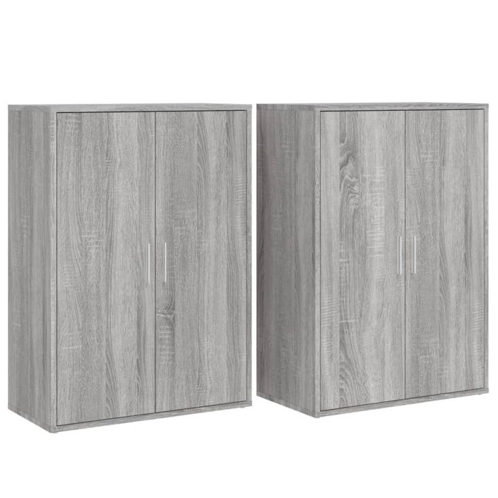 Buffets 2 pcs sonoma gris 60x31x84 cm bois d'ingénierie - Photo n°1