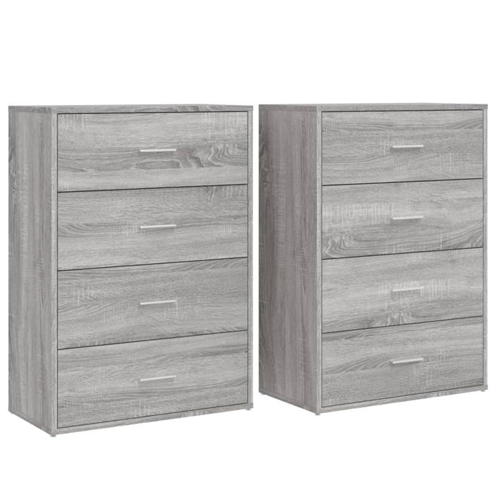 Buffets 2 pcs sonoma gris 60x31x84 cm bois d'ingénierie - Photo n°1