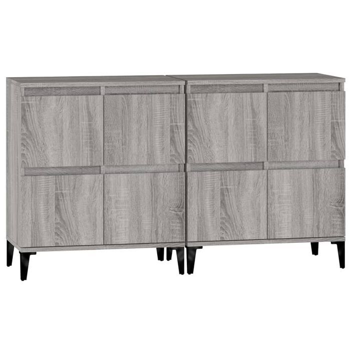 Buffets 2 pcs sonoma gris 60x35x70 cm bois d'ingénierie - Photo n°6