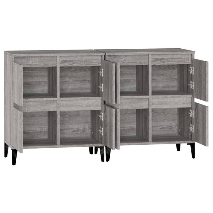 Buffets 2 pcs sonoma gris 60x35x70 cm bois d'ingénierie - Photo n°7