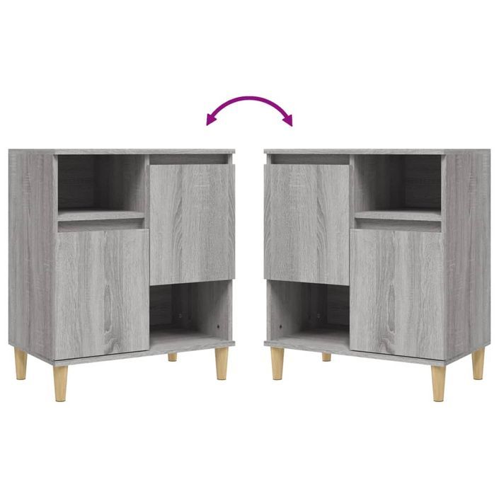 Buffets 2 pcs sonoma gris 60x35x70 cm bois d'ingénierie - Photo n°7