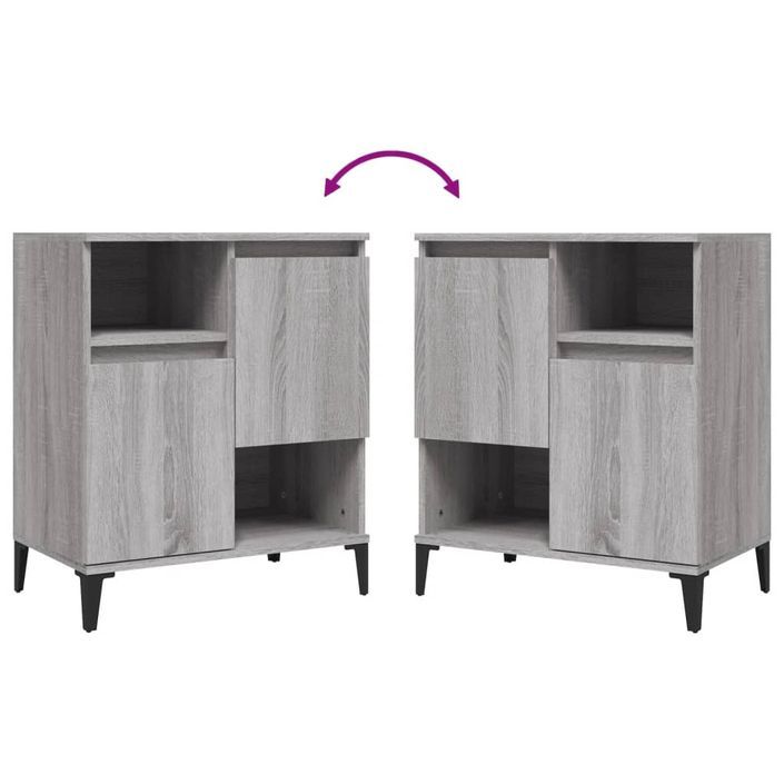 Buffets 2 pcs sonoma gris 60x35x70 cm bois d'ingénierie - Photo n°6