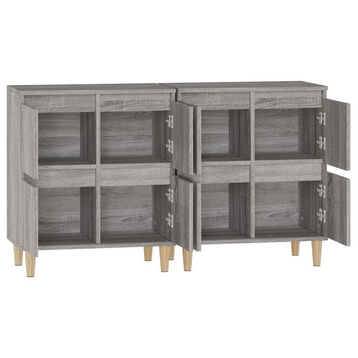 Buffets 2 pcs sonoma gris 60x35x70 cm bois d'ingénierie - Photo n°7