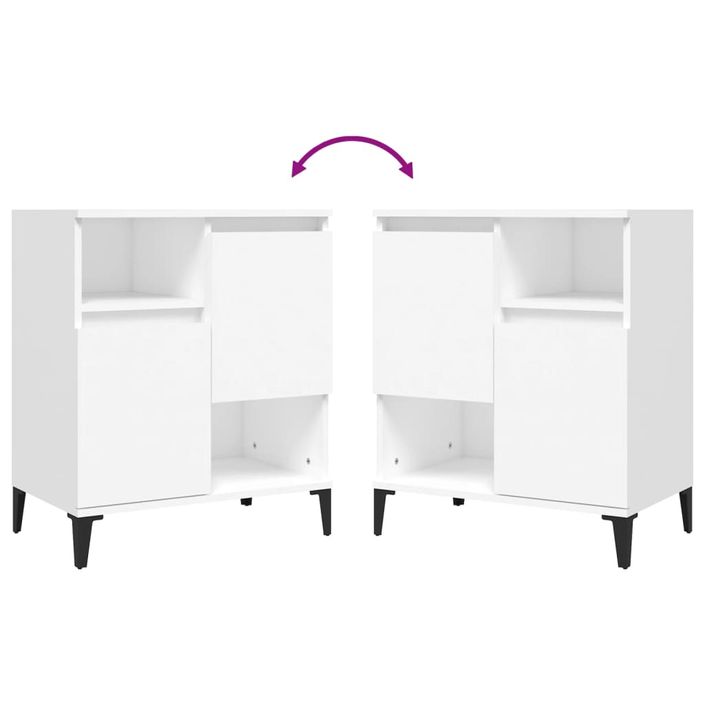 Buffets 3 pcs blanc 60x35x70 cm bois d'ingénierie - Photo n°7