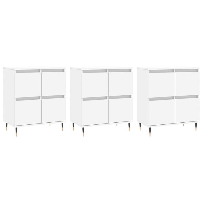 Buffets 3 pcs Blanc Bois d'ingénierie - Photo n°1